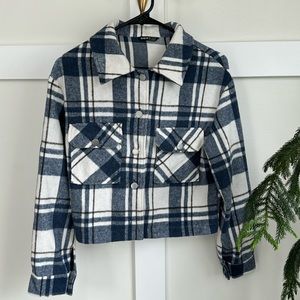 Zara cropped plaid jacket